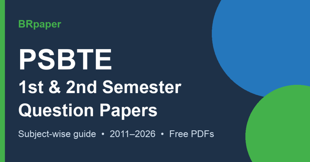 PSBTE 1st and 2nd semester question papers subject-wise guide